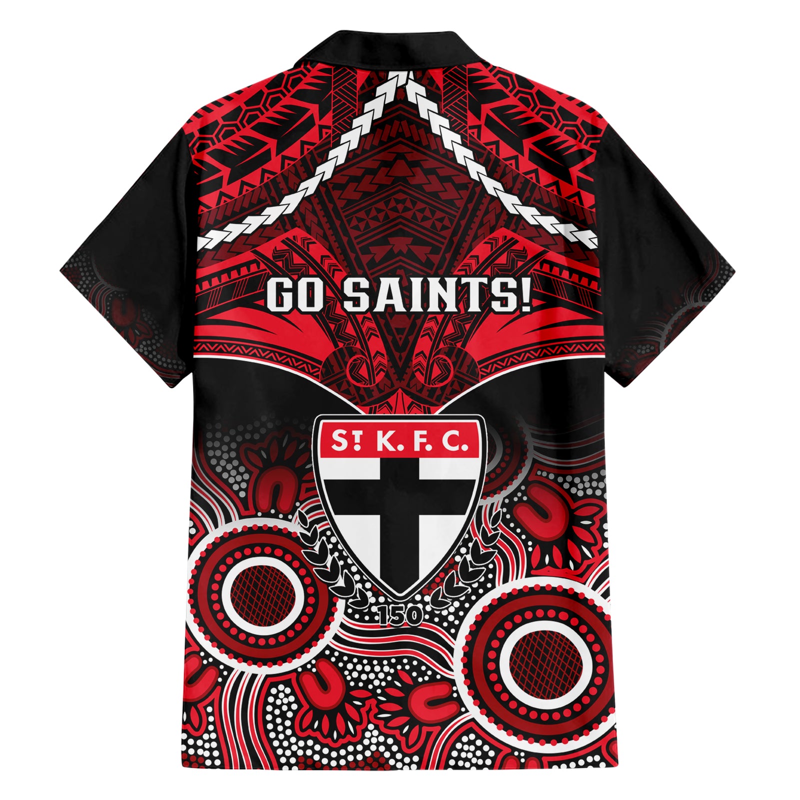 St Kilda Football Hawaiian Shirt Saints Aboriginal Mix Polynesian Pattern - Vibe Hoodie Shop