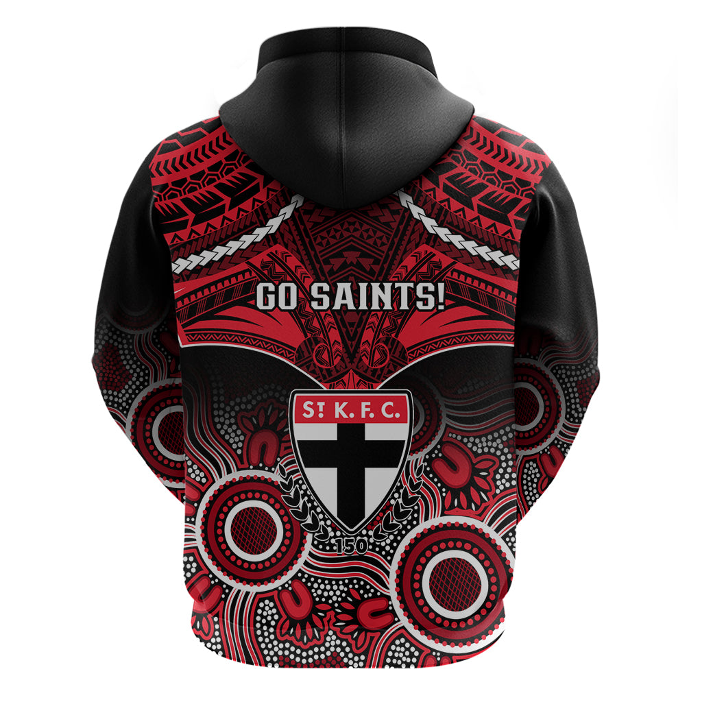 St Kilda Football Hoodie Saints Aboriginal Mix Polynesian Pattern - Vibe Hoodie Shop