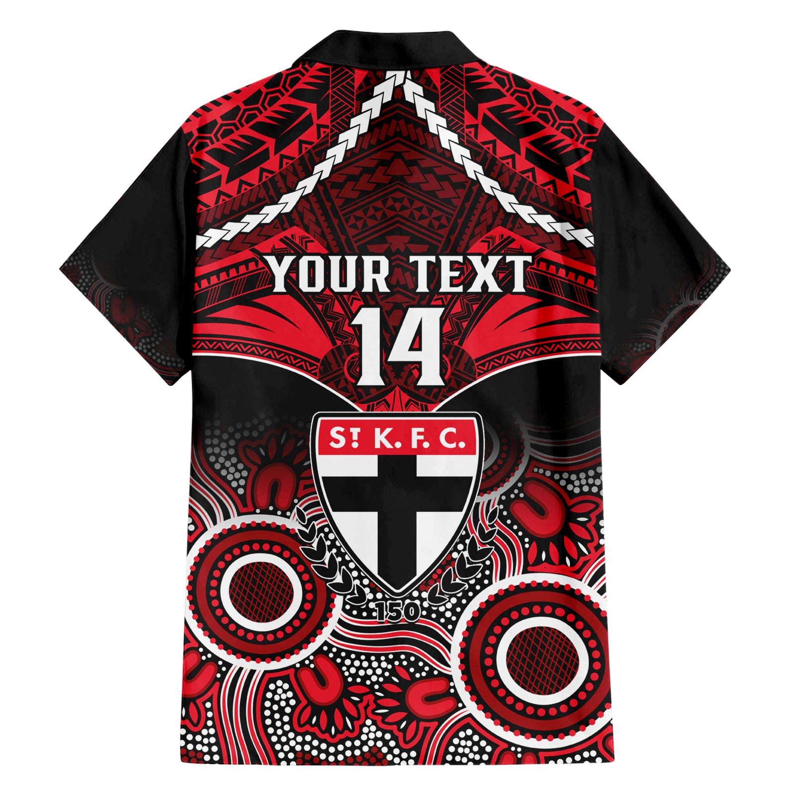 Personalised St Kilda Football Hawaiian Shirt Saints Aboriginal Mix Polynesian Pattern - Vibe Hoodie Shop