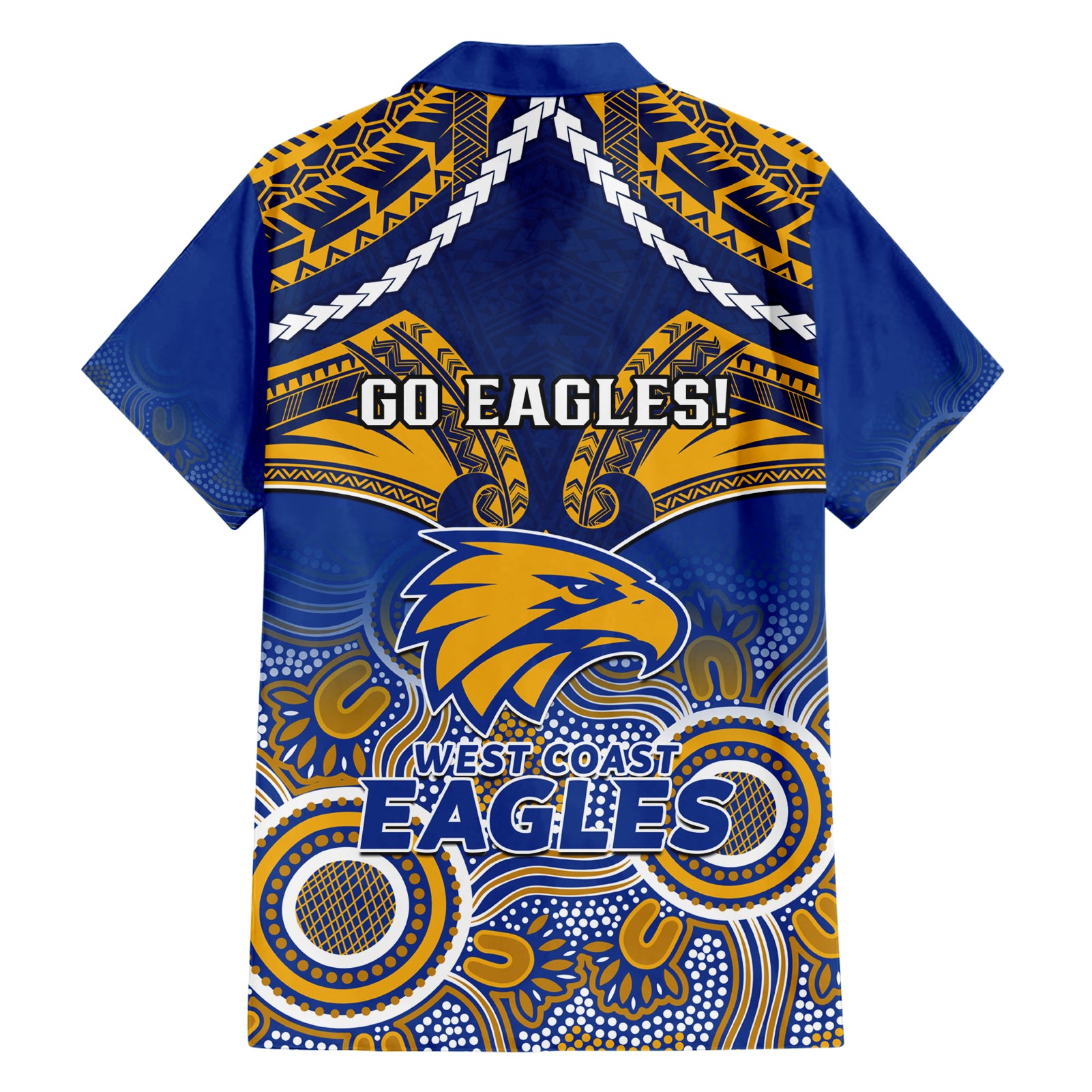 West Coast Football Hawaiian Shirt Eagles Aboriginal Mix Polynesian Pattern - Vibe Hoodie Shop