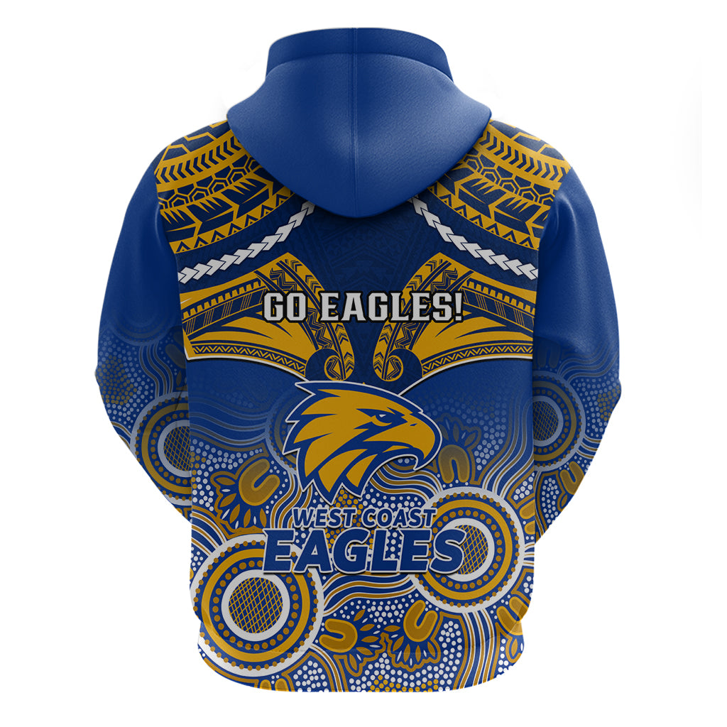 West Coast Football Hoodie Eagles Aboriginal Mix Polynesian Pattern - Vibe Hoodie Shop