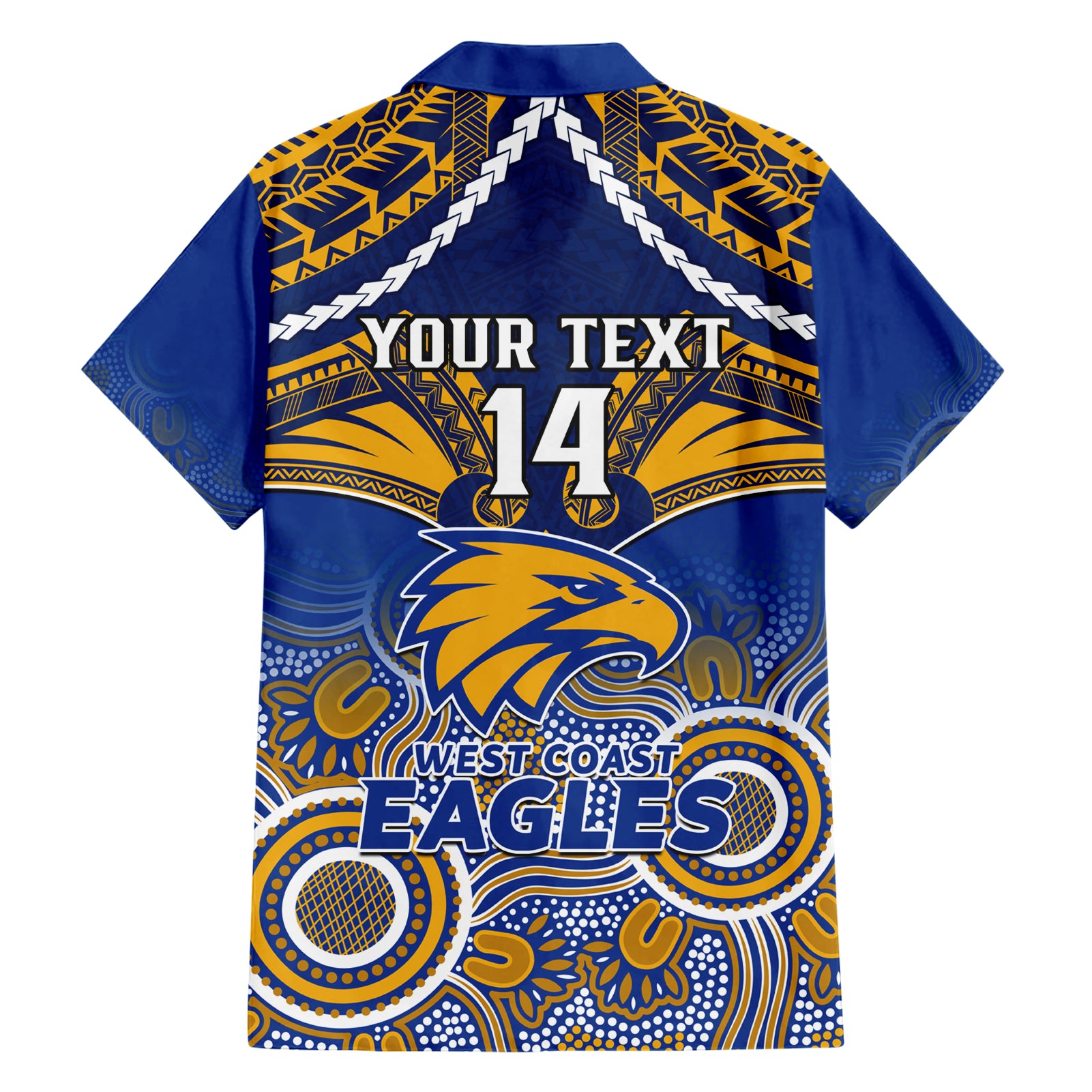 Personalised West Coast Football Hawaiian Shirt Eagles Aboriginal Mix Polynesian Pattern - Vibe Hoodie Shop
