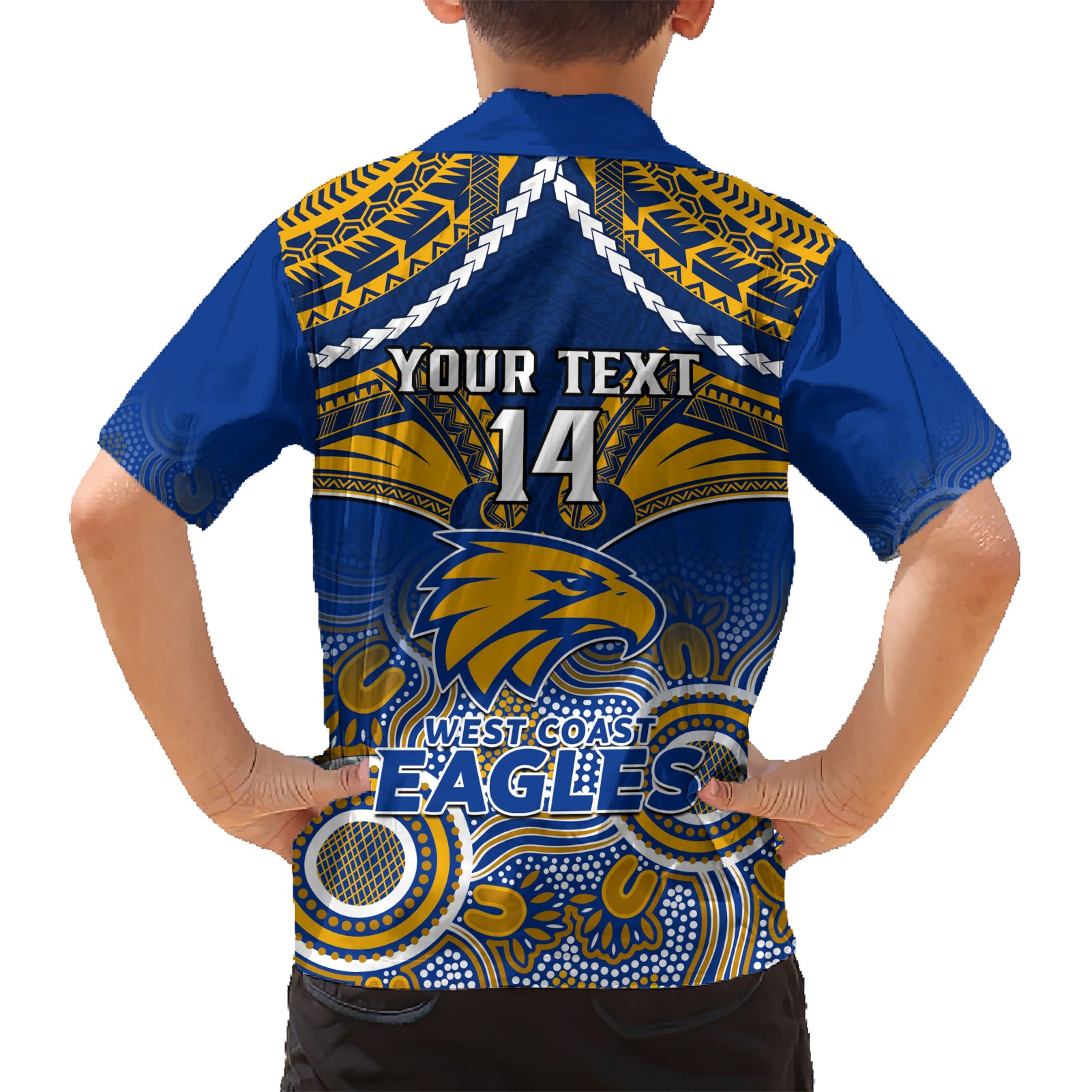 Personalised West Coast Football Hawaiian Shirt Eagles Aboriginal Mix Polynesian Pattern - Vibe Hoodie Shop