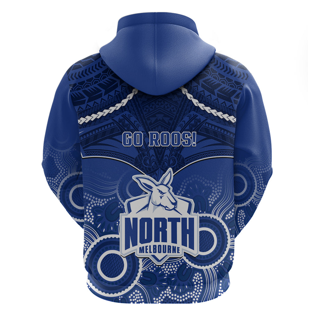 North Melbourne Football Hoodie Kangaroos Aboriginal Mix Polynesian Pattern - Vibe Hoodie Shop