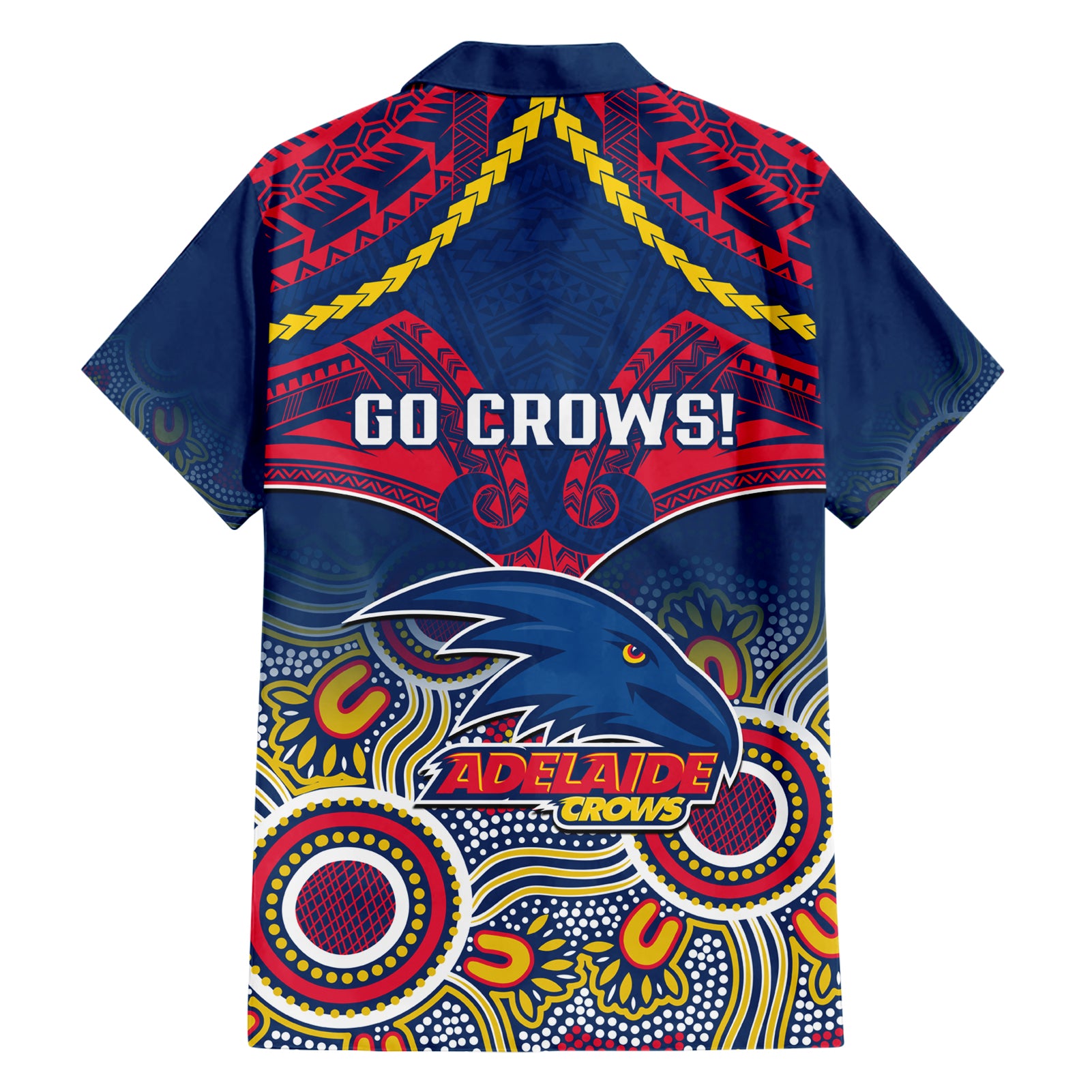Adelaide Crows Football Hawaiian Shirt Aboriginal Mix Polynesian Pattern - Vibe Hoodie Shop