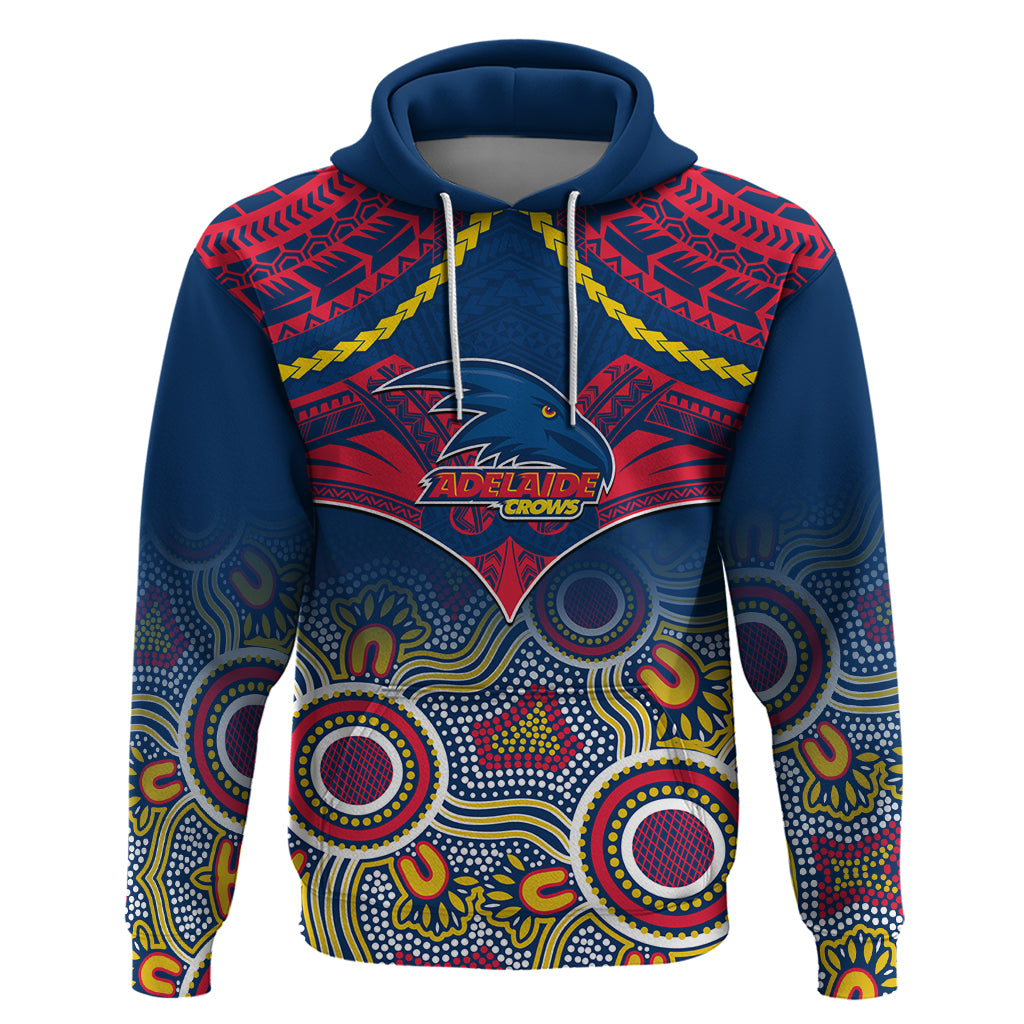 Adelaide Crows Football Hoodie Aboriginal Mix Polynesian Pattern - Vibe Hoodie Shop