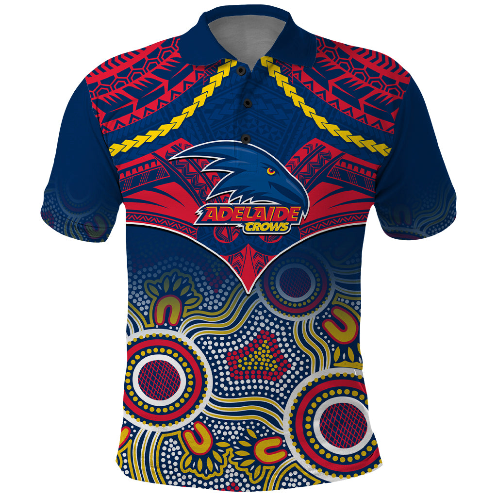 Adelaide Crows Football Polo Shirt Aboriginal Mix Polynesian Pattern - Vibe Hoodie Shop