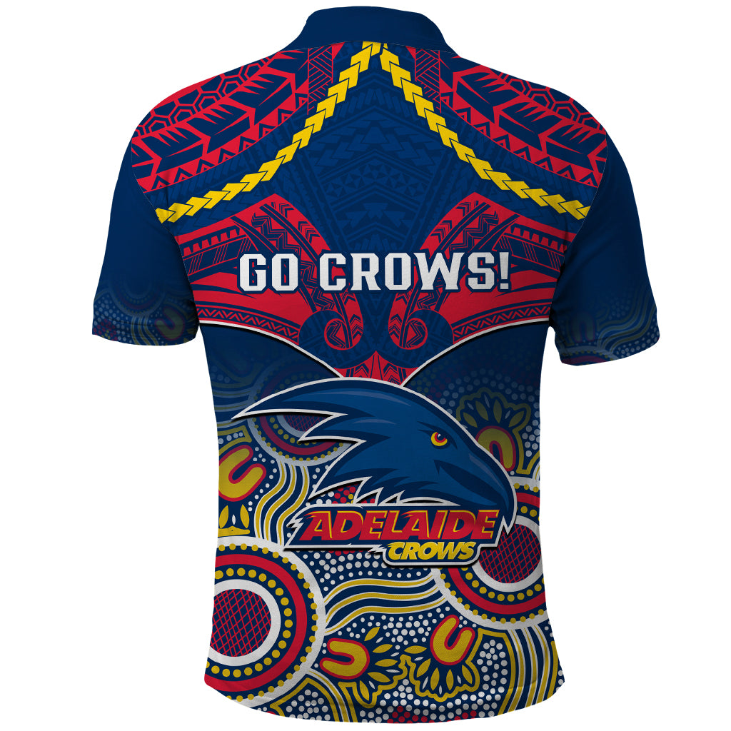 Adelaide Crows Football Polo Shirt Aboriginal Mix Polynesian Pattern - Vibe Hoodie Shop