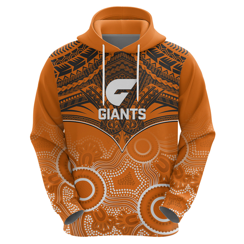 Giants Football Hoodie GWS Aboriginal Mix Polynesian Pattern - Vibe Hoodie Shop