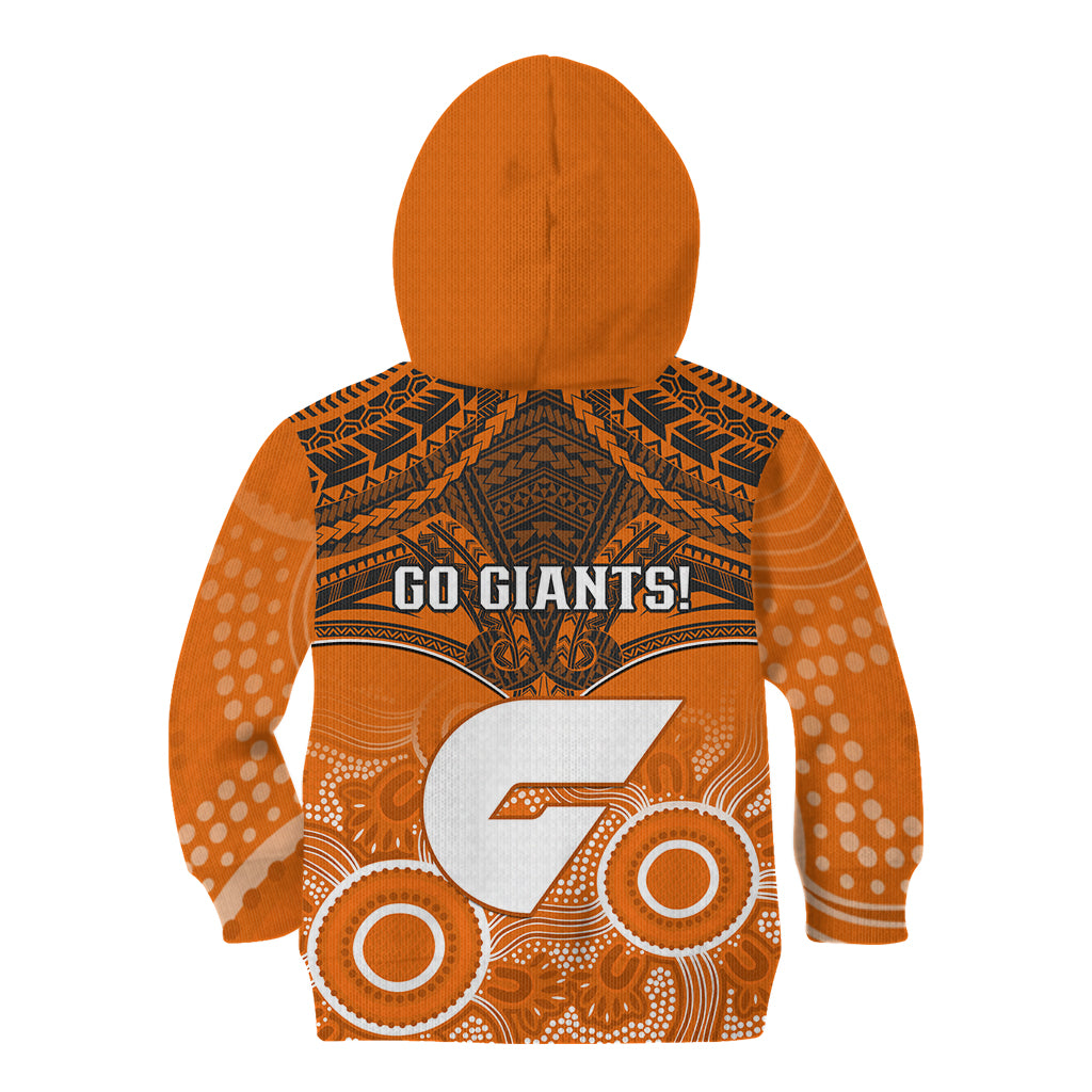 Giants Football Kid Hoodie GWS Aboriginal Mix Polynesian Pattern - Vibe Hoodie Shop