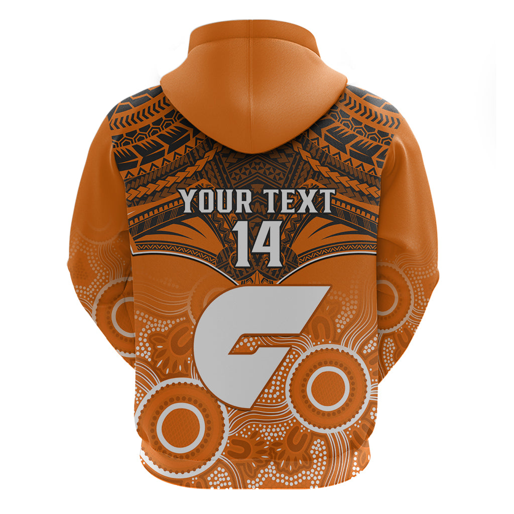 Personalised Giants Football Hoodie GWS Aboriginal Mix Polynesian Pattern - Vibe Hoodie Shop