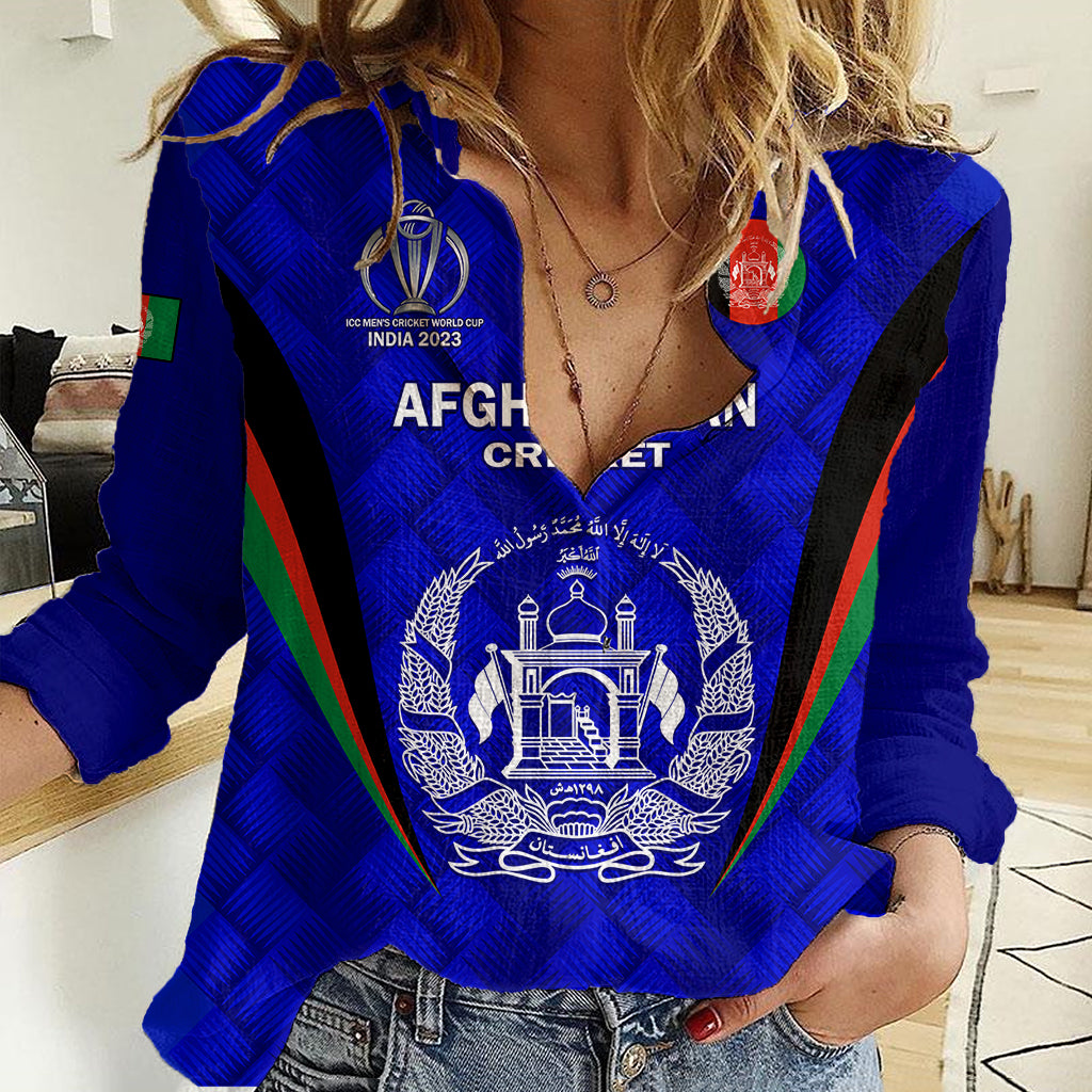 Personalised Afghanistan Cricket Women Casual Shirt 2023 Go Champions World Cup - Vibe Hoodie Shop