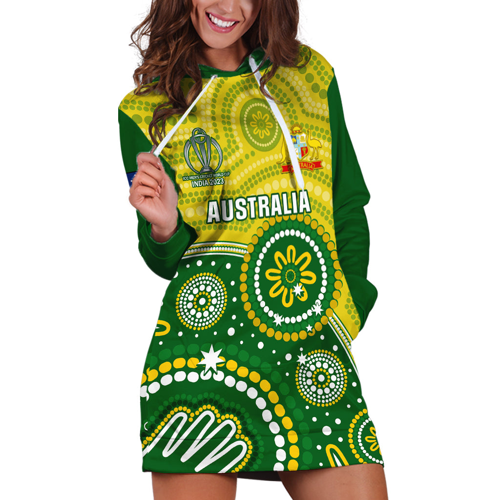 Australia Cricket Hoodie Dress Aboriginal 2023 Go Champions World Cup - Vibe Hoodie Shop