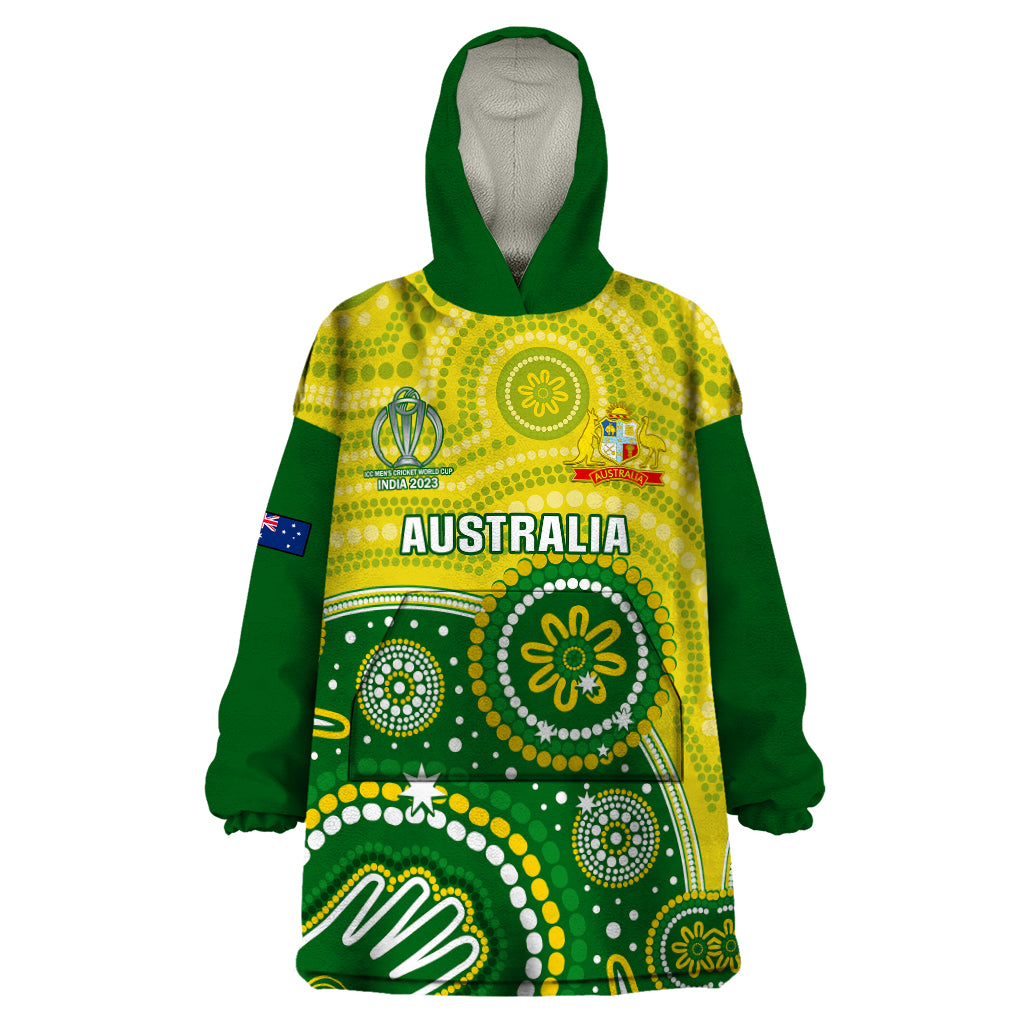 Australia Cricket Wearable Blanket Hoodie Aboriginal 2023 Go Champions World Cup - Vibe Hoodie Shop