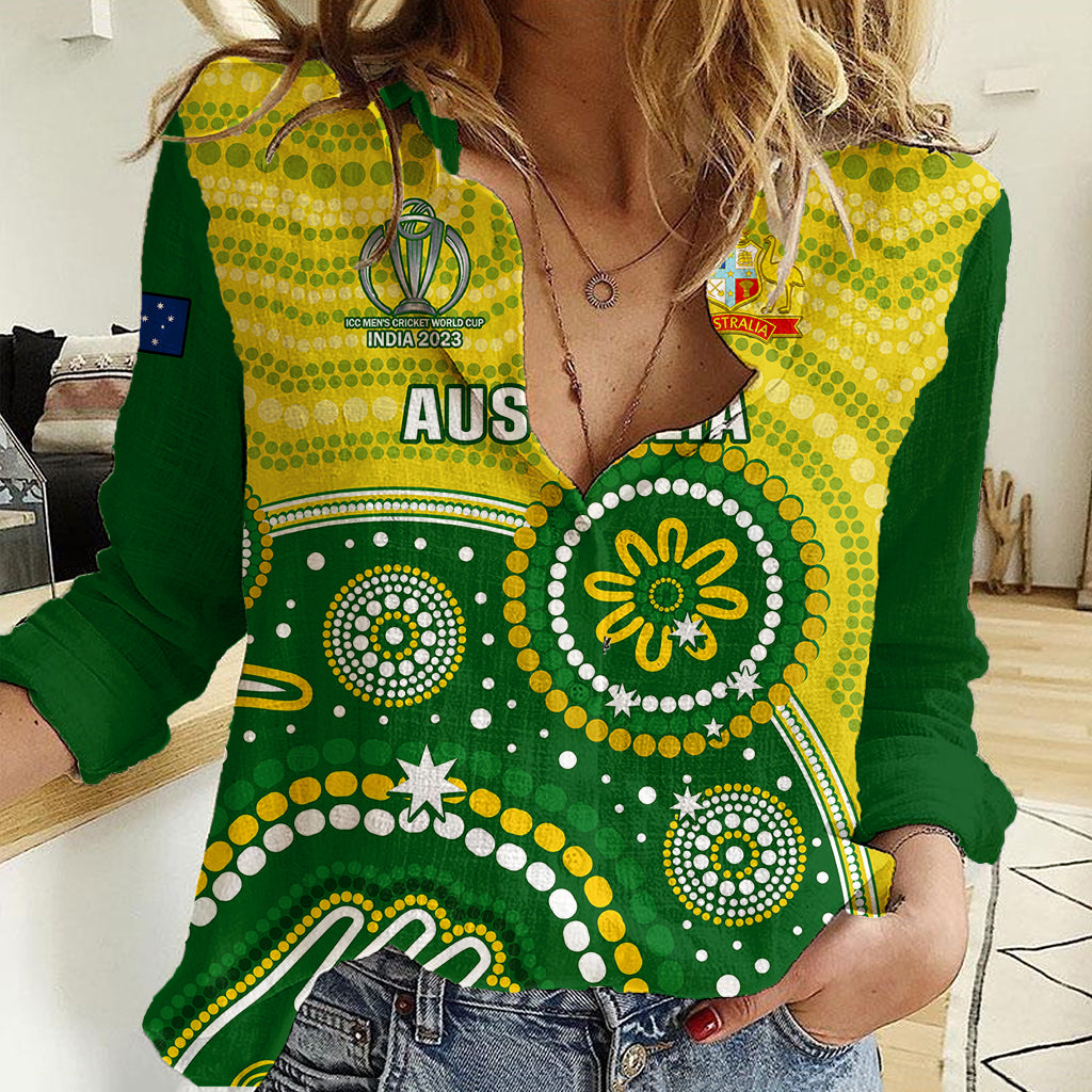 Australia Cricket Women Casual Shirt Aboriginal 2023 Go Champions World Cup - Vibe Hoodie Shop