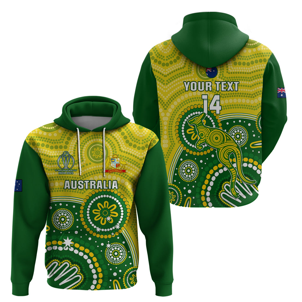 Personalised Australia Cricket Hoodie Aboriginal 2023 Go Champions World Cup - Vibe Hoodie Shop