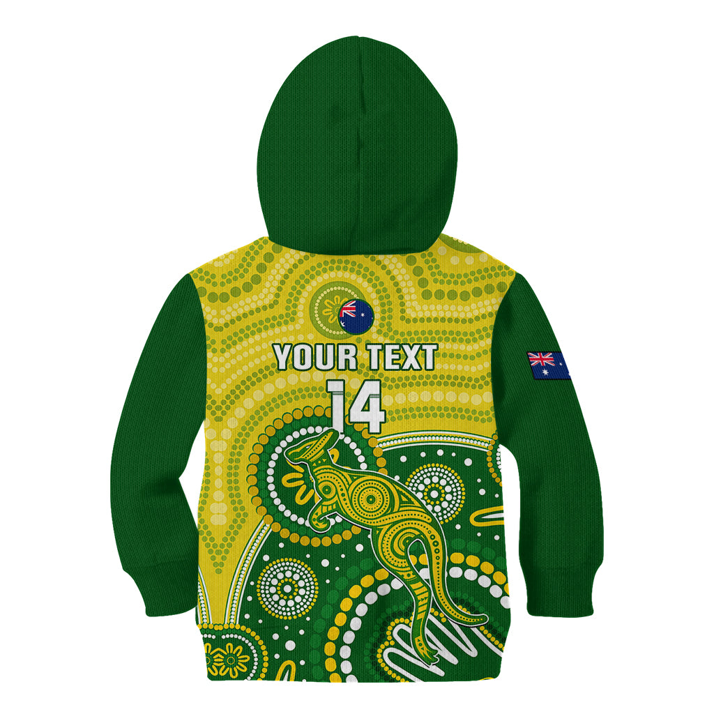 Personalised Australia Cricket Kid Hoodie Aboriginal 2023 Go Champions World Cup - Vibe Hoodie Shop