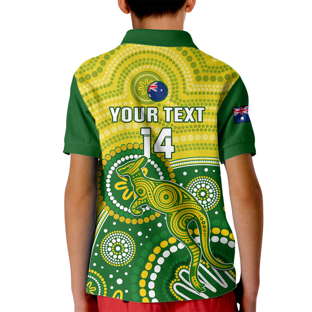 Personalised Australia Cricket Kid Polo Shirt Aboriginal 2023 Go Champions World Cup - Vibe Hoodie Shop