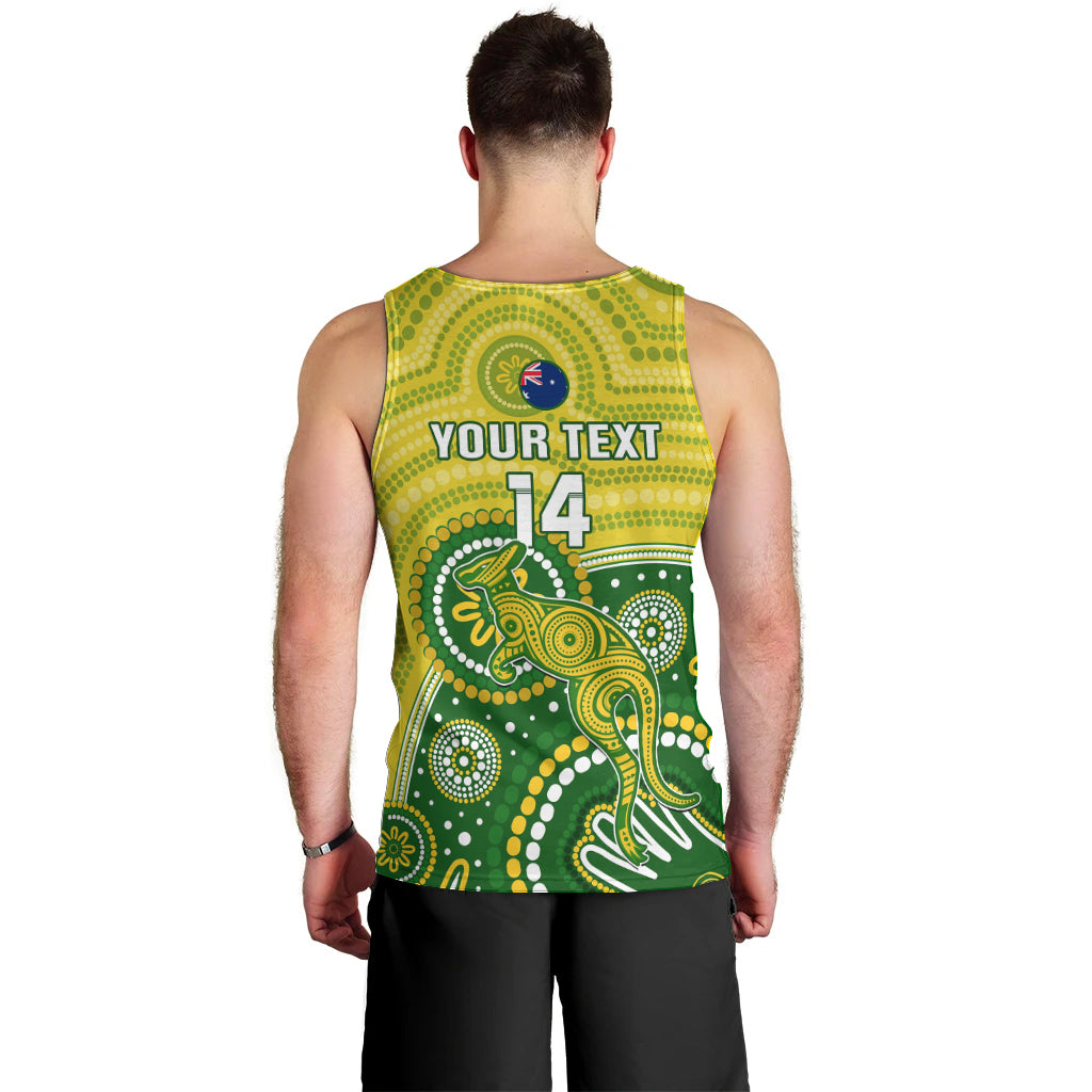 Personalised Australia Cricket Men Tank Top Aboriginal 2023 Go Champions World Cup - Vibe Hoodie Shop