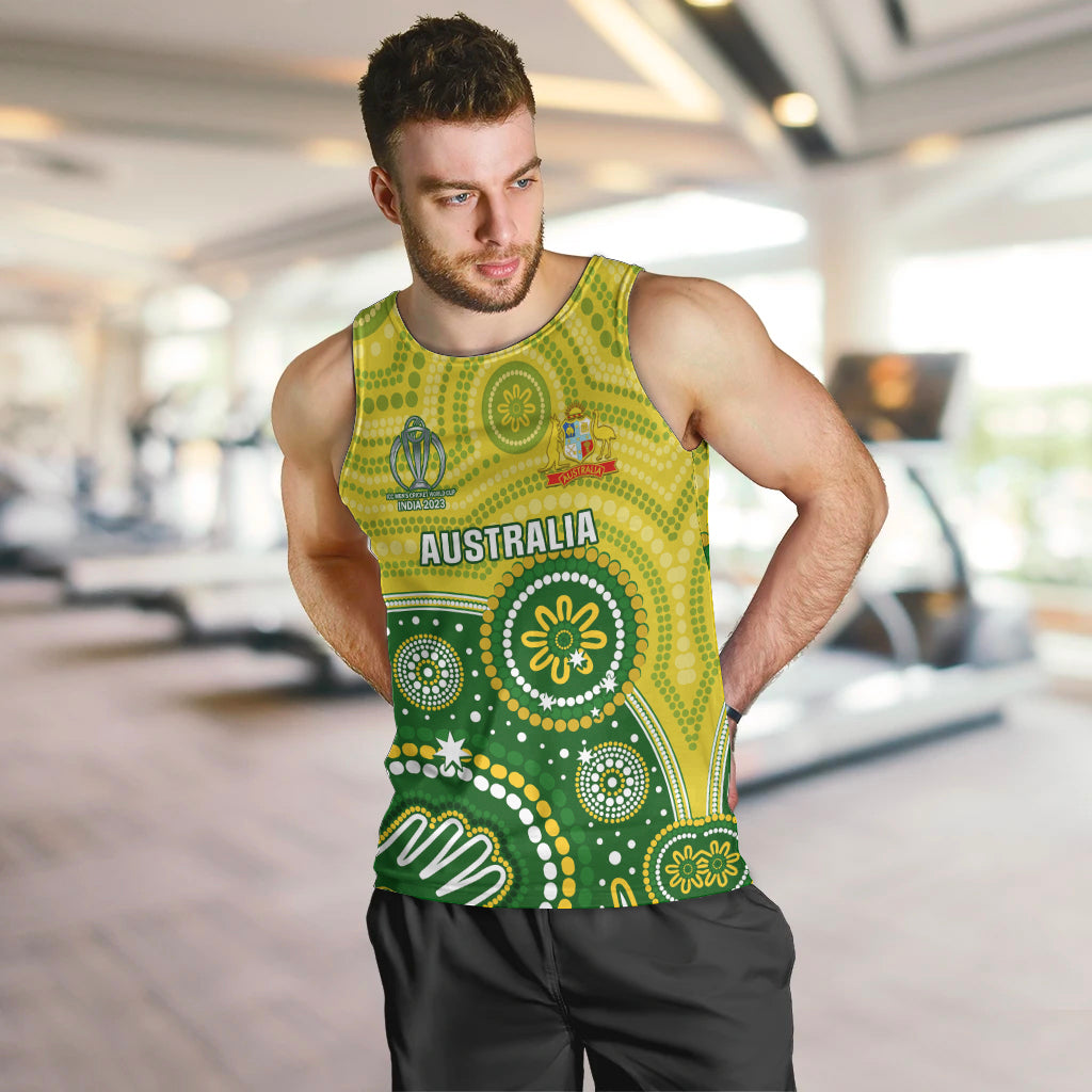 Personalised Australia Cricket Men Tank Top Aboriginal 2023 Go Champions World Cup - Vibe Hoodie Shop