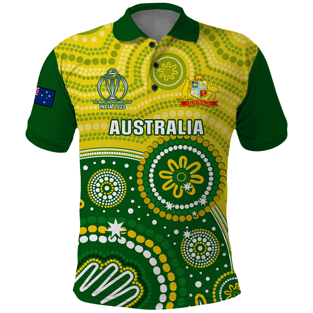 Personalised Australia Cricket Polo Shirt Aboriginal 2023 Go Champions World Cup - Vibe Hoodie Shop