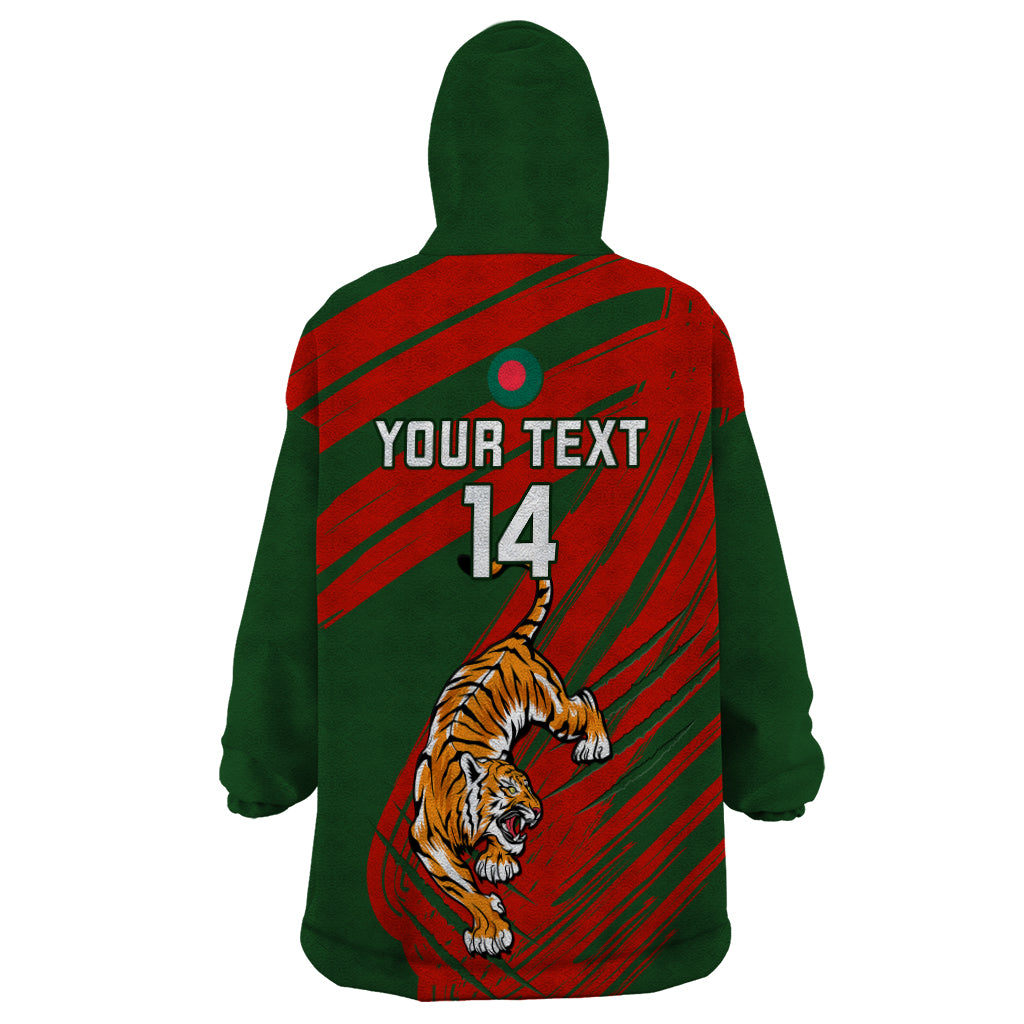 Personalised Bangladesh Cricket Wearable Blanket Hoodie 2023 Go Champions World Cup - Vibe Hoodie Shop