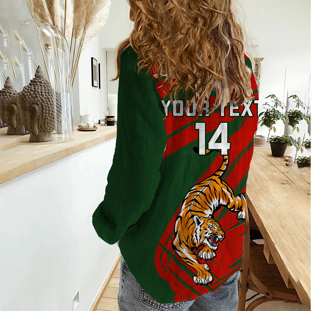 Personalised Bangladesh Cricket Women Casual Shirt 2023 Go Champions World Cup - Vibe Hoodie Shop