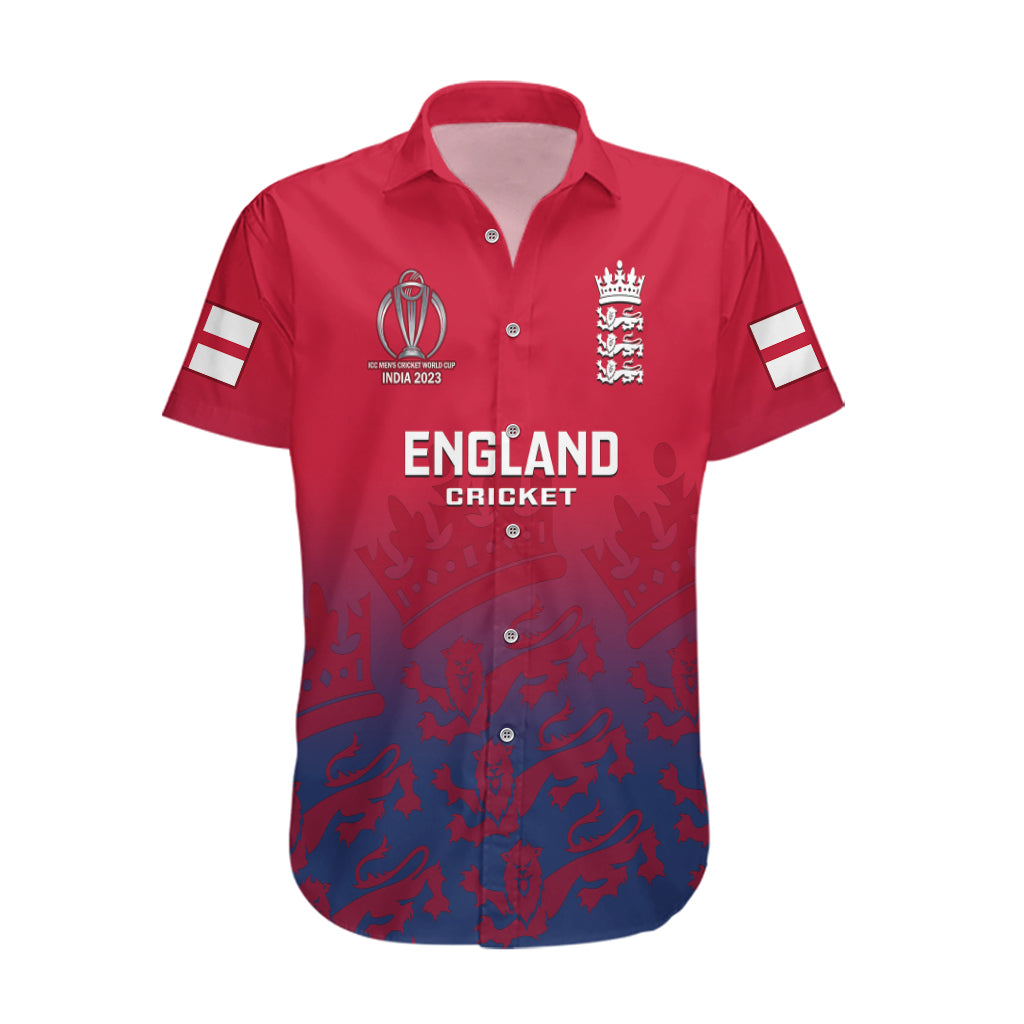 Personalised England Cricket Hawaiian Shirt 2023 Go Champions World Cup - Vibe Hoodie Shop