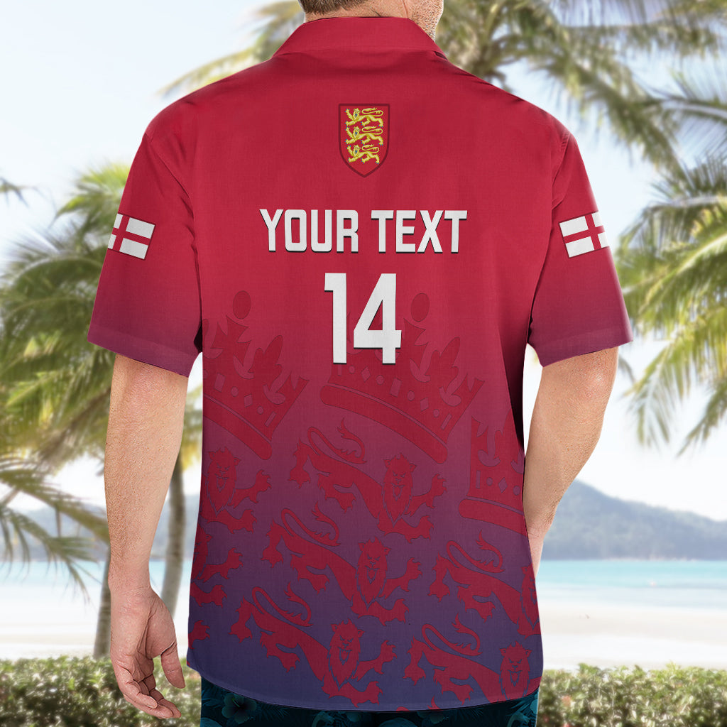 Personalised England Cricket Hawaiian Shirt 2023 Go Champions World Cup - Vibe Hoodie Shop