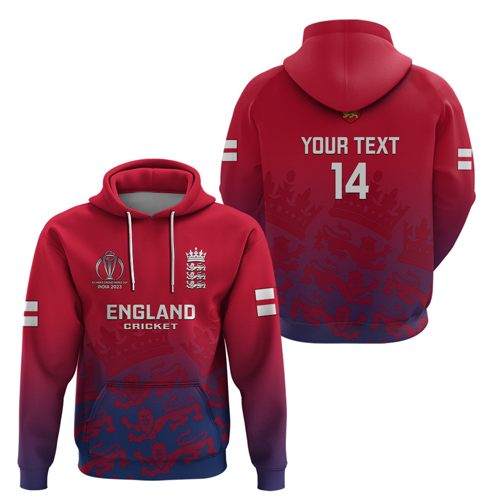 Personalised England Cricket Hoodie 2023 Go Champions World Cup - Vibe Hoodie Shop