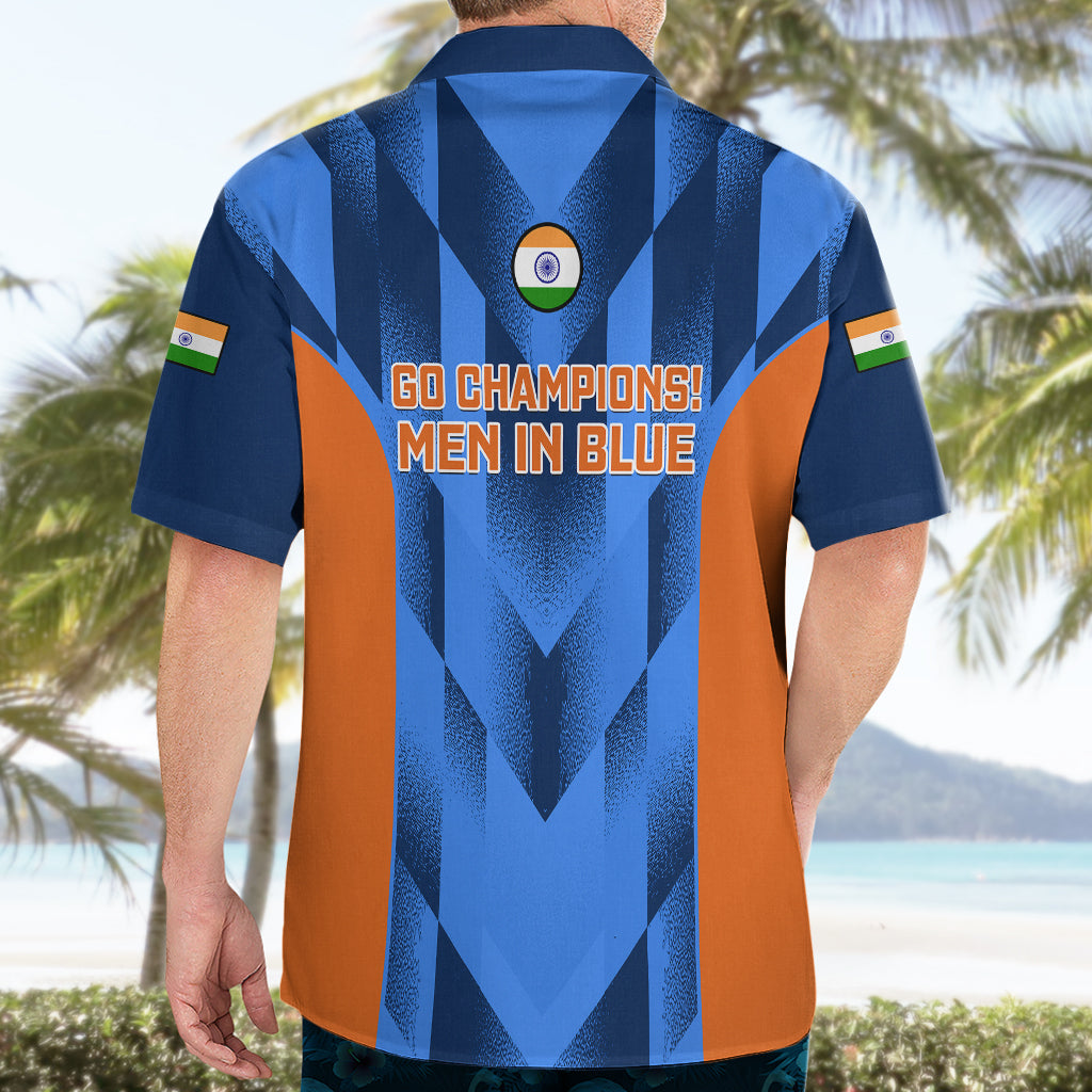 India Cricket Hawaiian Shirt Men In Blue 2023 Go Champions World Cup - Vibe Hoodie Shop