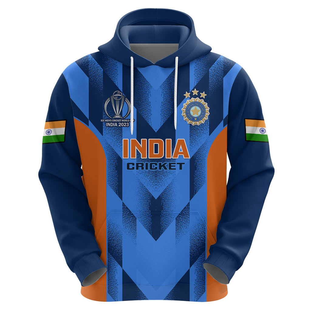 India Cricket Hoodie Men In Blue 2023 Go Champions World Cup - Vibe Hoodie Shop