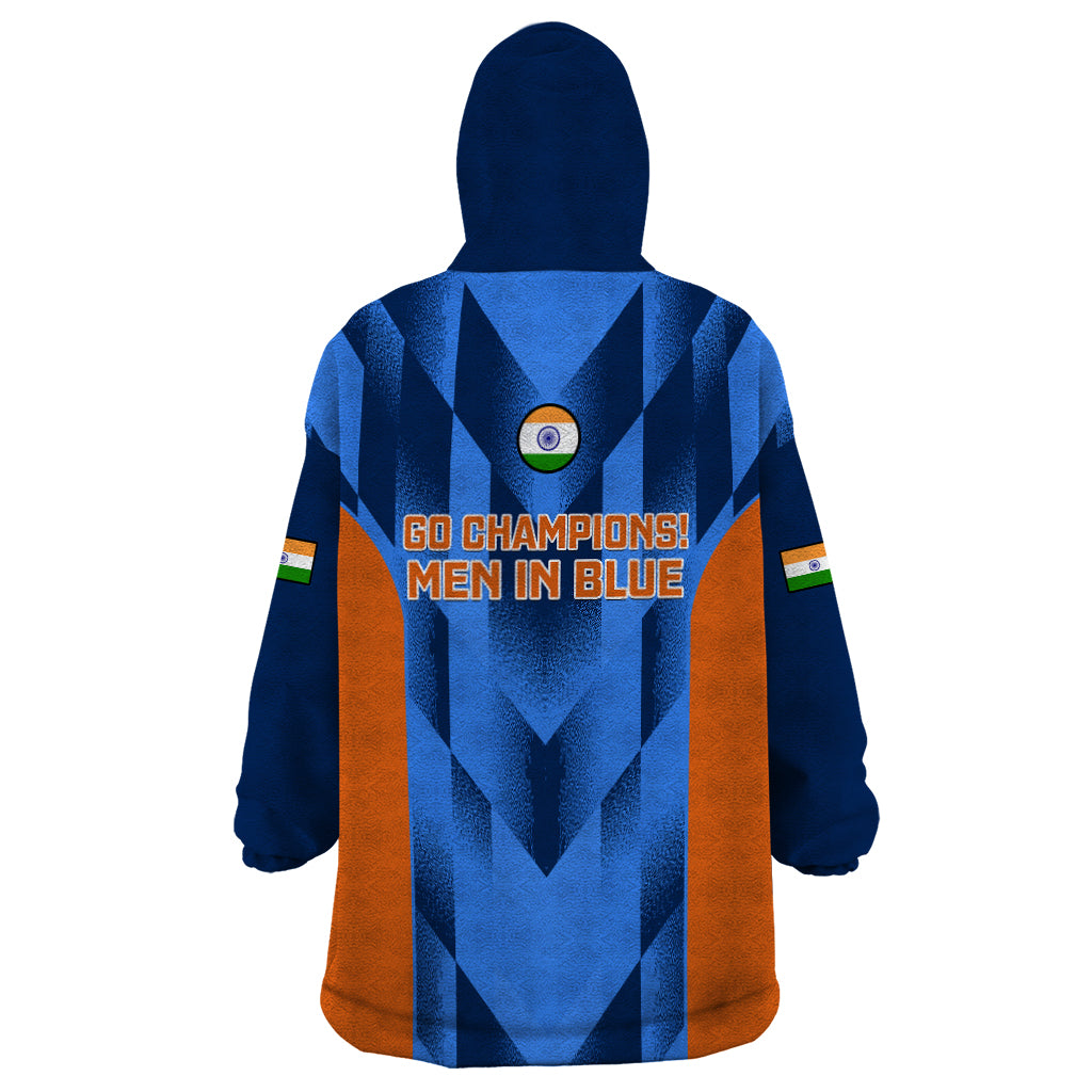 India Cricket Wearable Blanket Hoodie Men In Blue 2023 Go Champions World Cup - Vibe Hoodie Shop