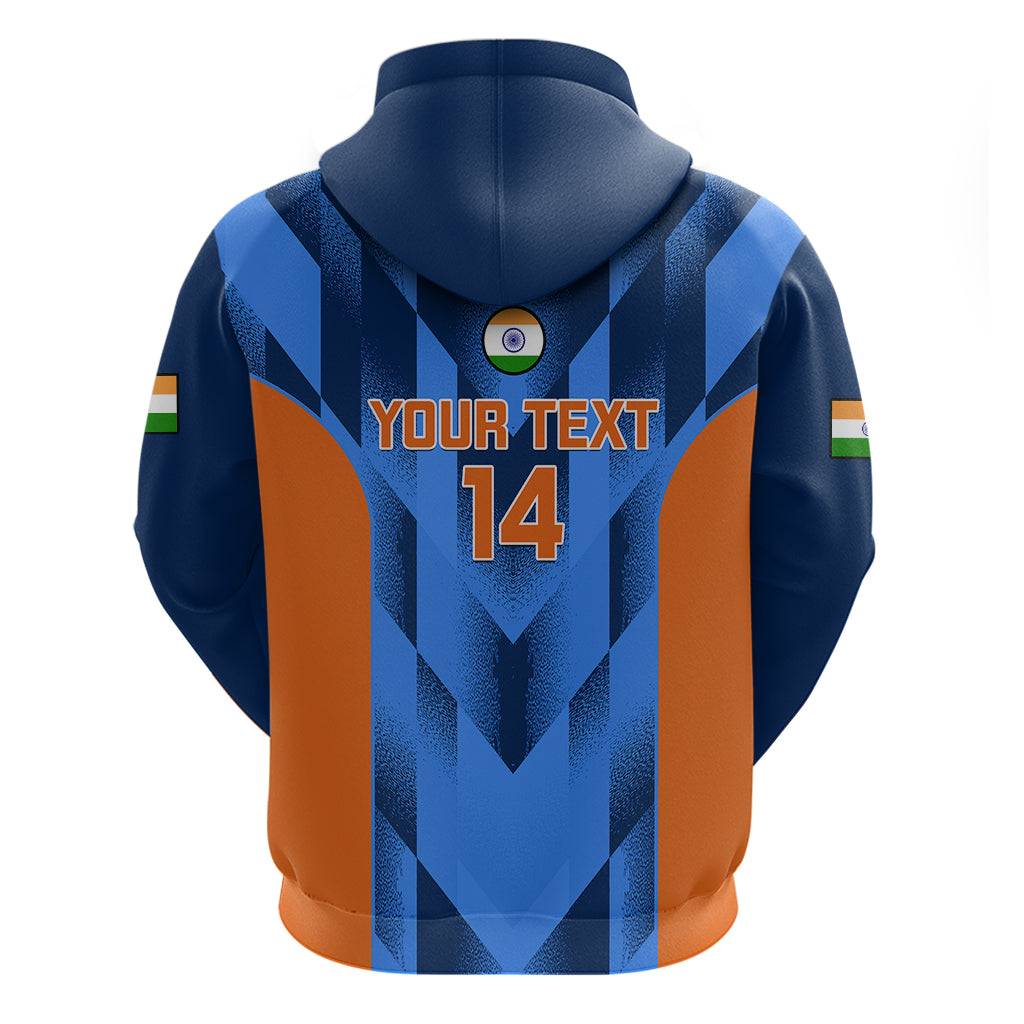 Personalised India Cricket Hoodie Men In Blue 2023 Go Champions World Cup - Vibe Hoodie Shop