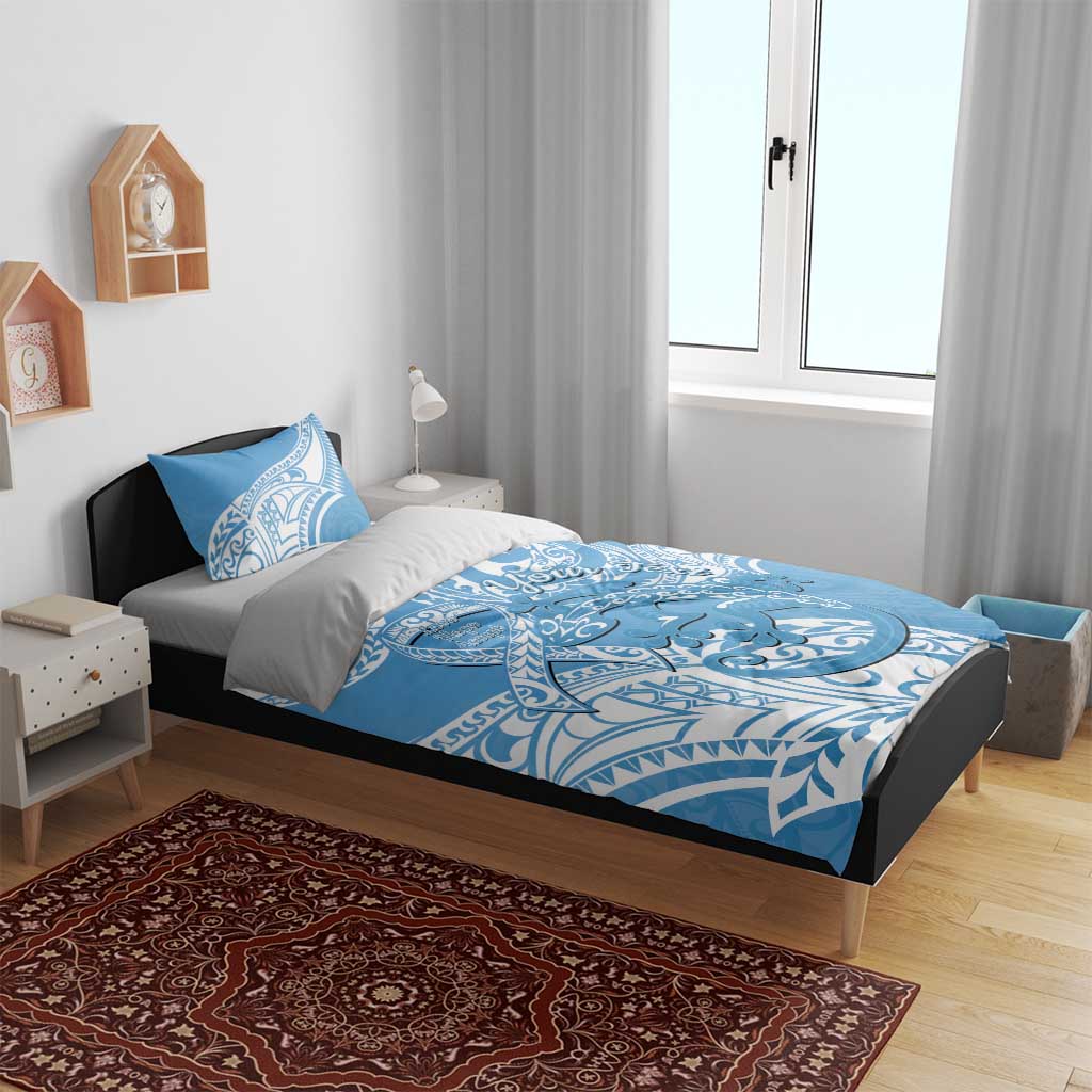 Personalised New Zealand Autism Awareness Bedding Set NZ Fern With Maori Koru Lizard - Vibe Hoodie Shop
