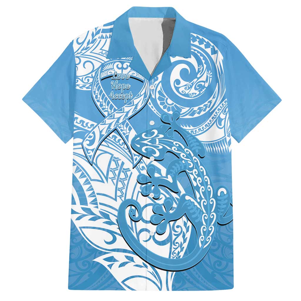 Personalised New Zealand Autism Awareness Hawaiian Shirt NZ Fern With Maori Koru Lizard - Vibe Hoodie Shop