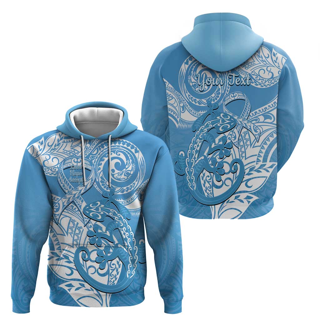 Personalised New Zealand Autism Awareness Hoodie NZ Fern With Maori Koru Lizard - Vibe Hoodie Shop