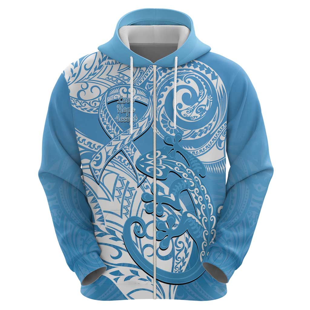 Personalised New Zealand Autism Awareness Hoodie NZ Fern With Maori Koru Lizard - Vibe Hoodie Shop