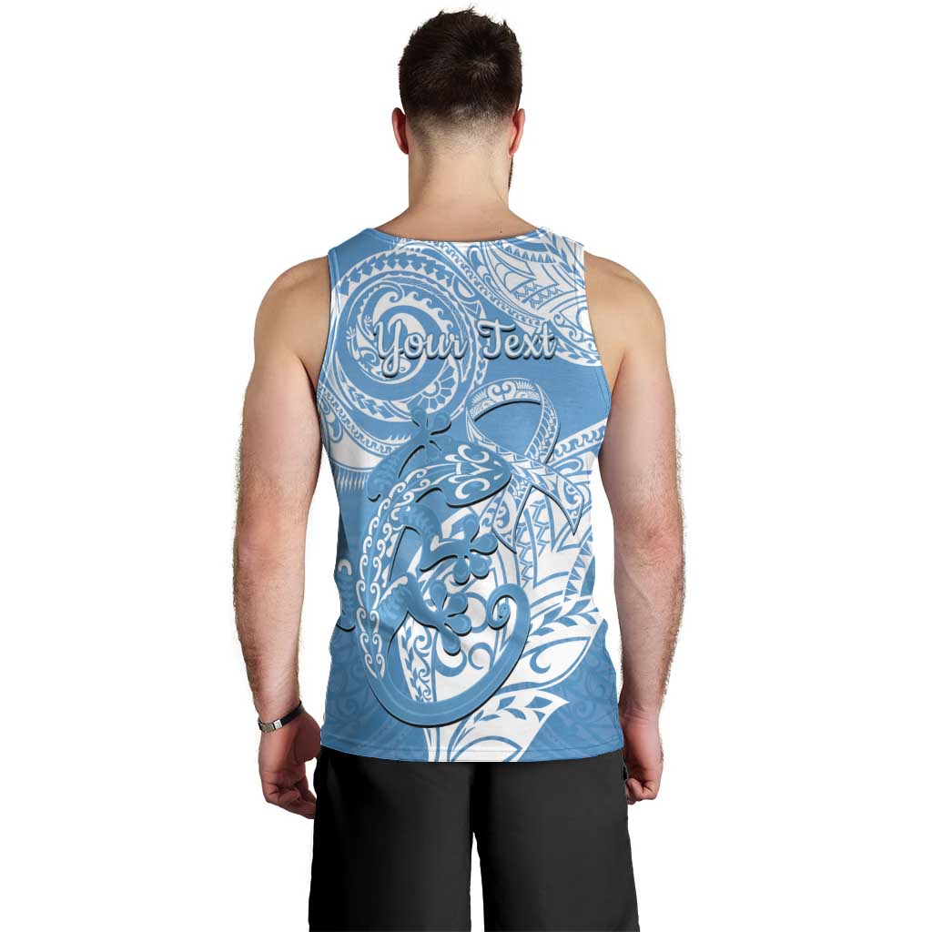 Personalised New Zealand Autism Awareness Men Tank Top NZ Fern With Maori Koru Lizard - Vibe Hoodie Shop