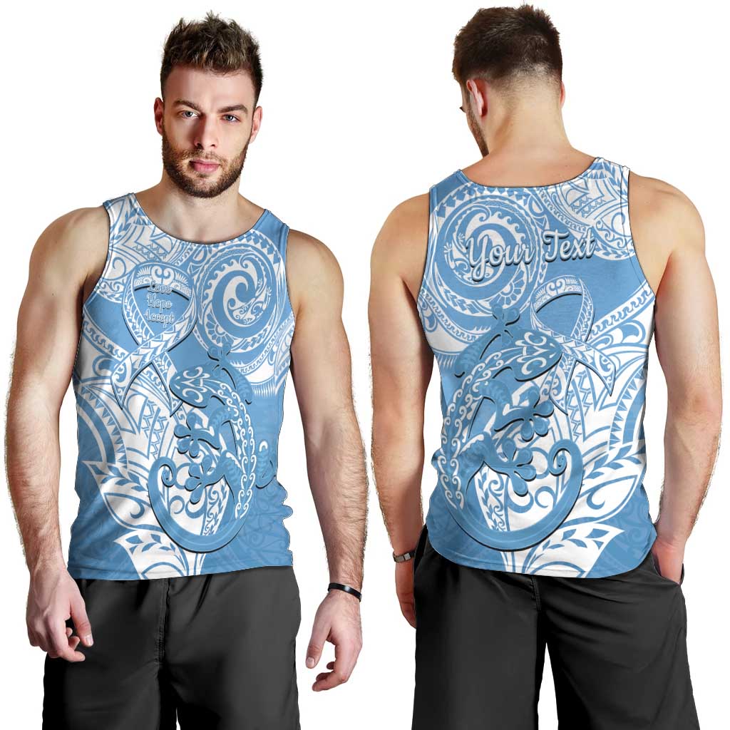 Personalised New Zealand Autism Awareness Men Tank Top NZ Fern With Maori Koru Lizard - Vibe Hoodie Shop