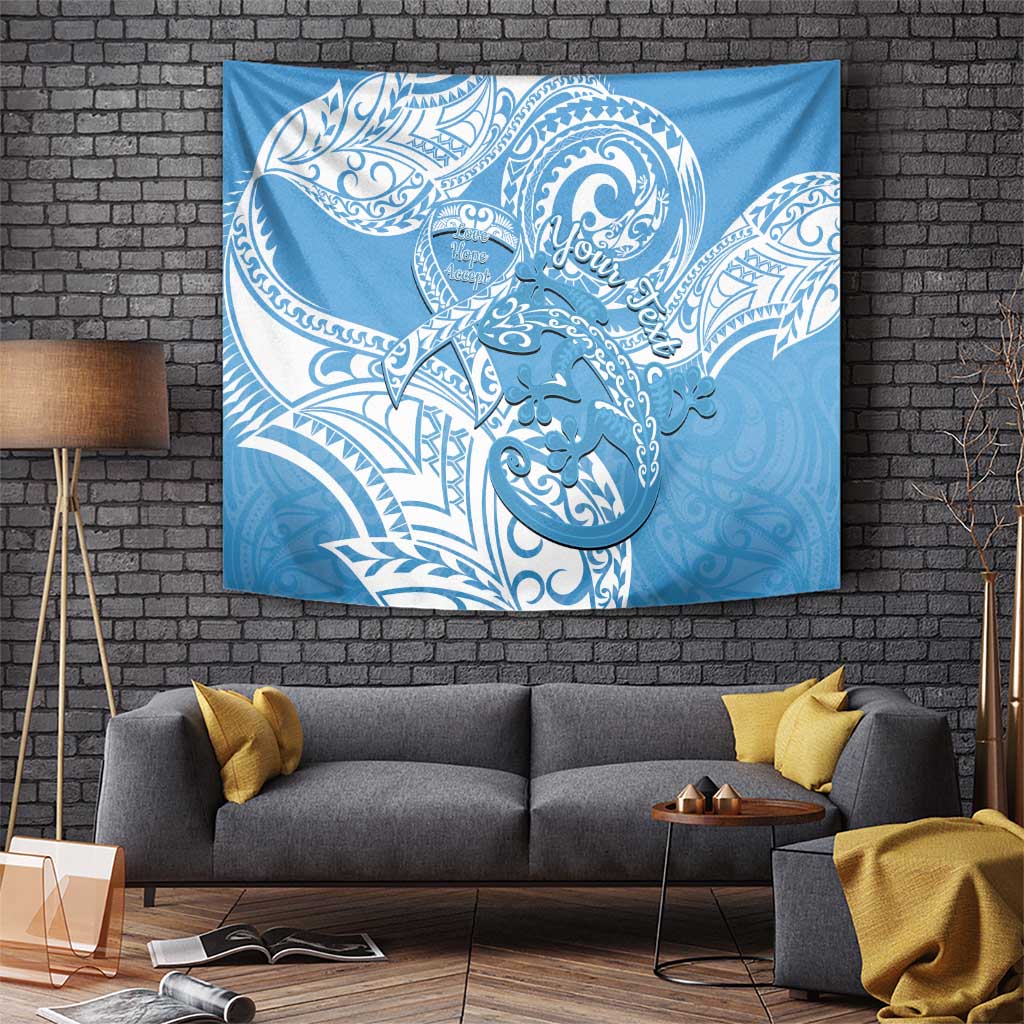 Personalised New Zealand Autism Awareness Tapestry NZ Fern With Maori Koru Lizard - Vibe Hoodie Shop