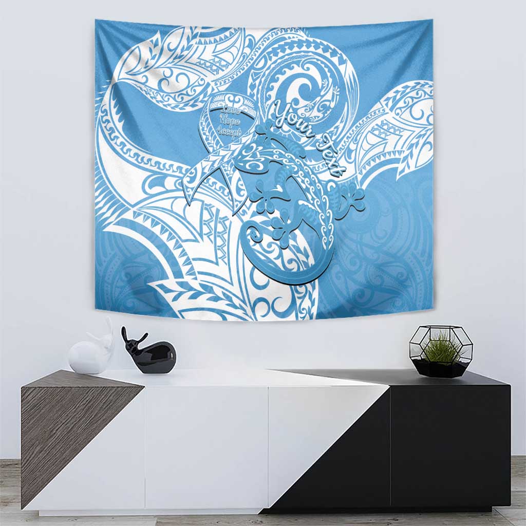 Personalised New Zealand Autism Awareness Tapestry NZ Fern With Maori Koru Lizard - Vibe Hoodie Shop