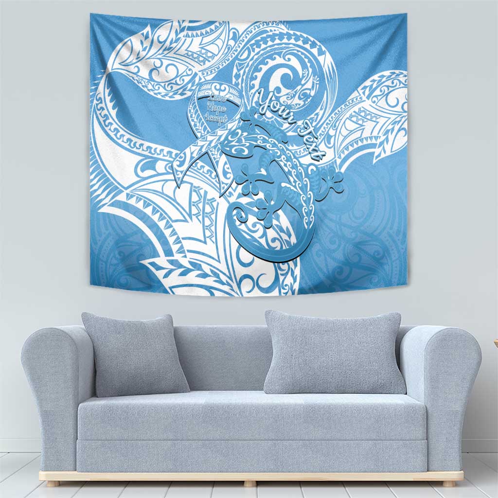 Personalised New Zealand Autism Awareness Tapestry NZ Fern With Maori Koru Lizard - Vibe Hoodie Shop