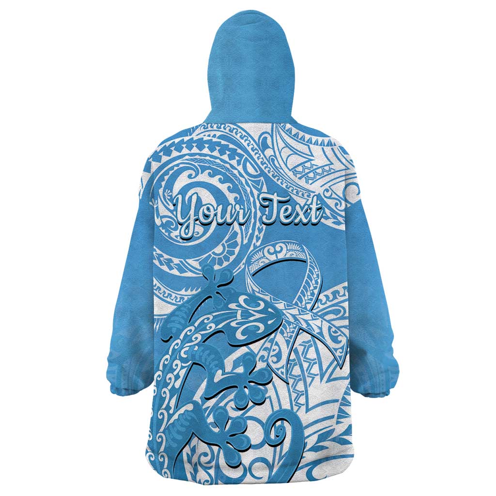 Personalised New Zealand Autism Awareness Wearable Blanket Hoodie NZ Fern With Maori Koru Lizard - Vibe Hoodie Shop