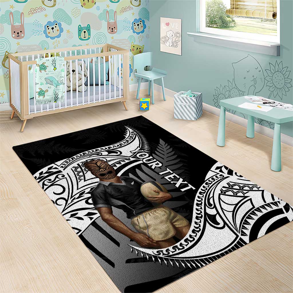 Custom New Zealand Silver Fern Rugby Area Rug 2024 Aotearoa Maori Mascot Go All Black - Vibe Hoodie Shop