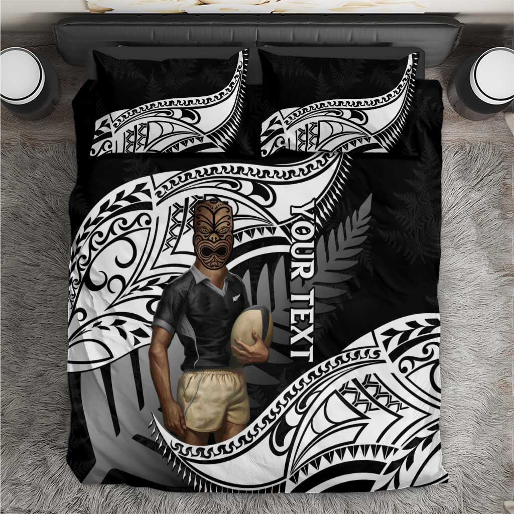 Custom New Zealand Silver Fern Rugby Bedding Set 2024 Aotearoa Maori Mascot Go All Black - Vibe Hoodie Shop
