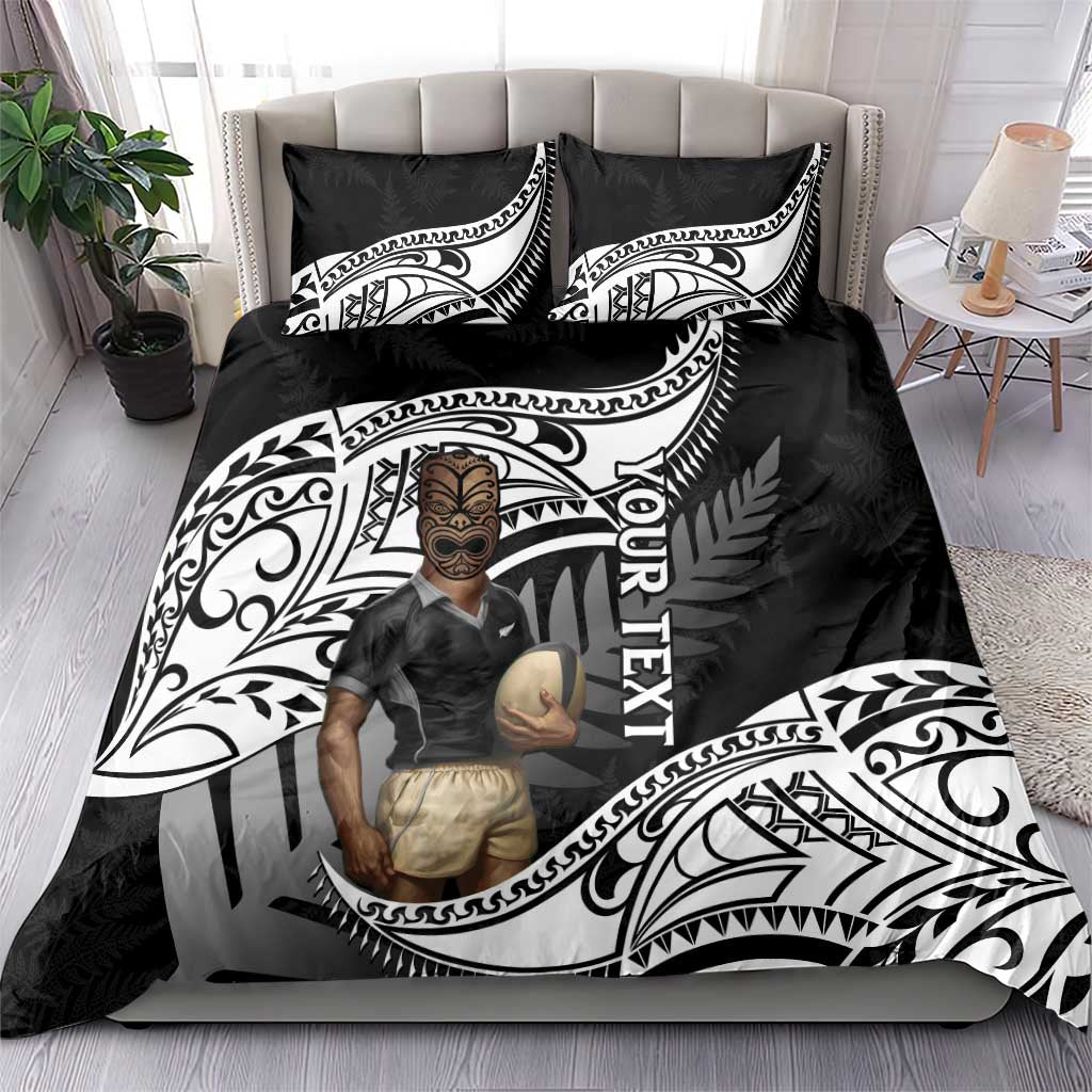 Custom New Zealand Silver Fern Rugby Bedding Set 2024 Aotearoa Maori Mascot Go All Black - Vibe Hoodie Shop