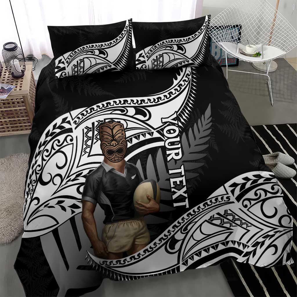 Custom New Zealand Silver Fern Rugby Bedding Set 2024 Aotearoa Maori Mascot Go All Black - Vibe Hoodie Shop