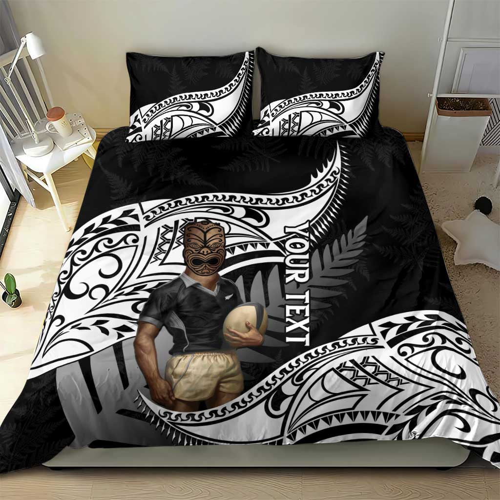 Custom New Zealand Silver Fern Rugby Bedding Set 2024 Aotearoa Maori Mascot Go All Black - Vibe Hoodie Shop