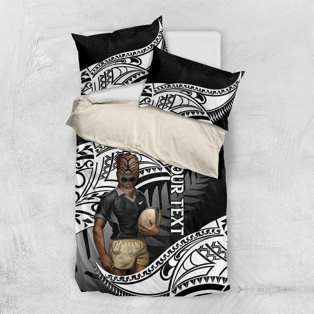 Custom New Zealand Silver Fern Rugby Bedding Set 2024 Aotearoa Maori Mascot Go All Black - Vibe Hoodie Shop